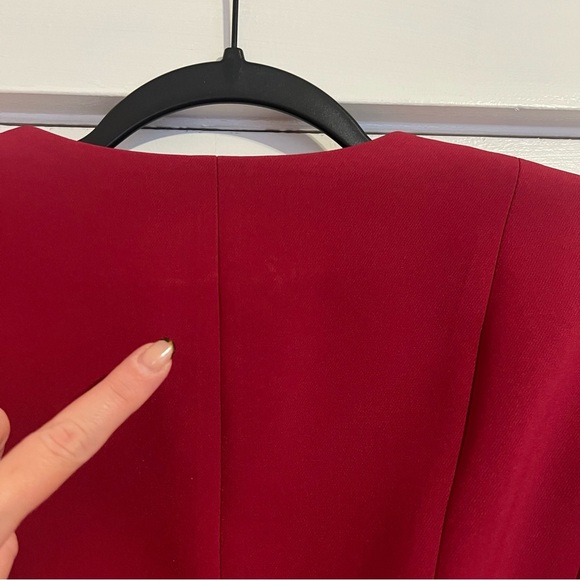 DONNA KARAN RED RASPBERRY FUCHSIA PEPLUM BLAZER JACKET SIZE 4 - Picture 6 of 7
